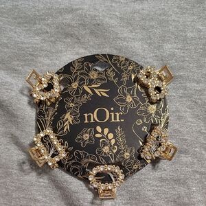 nOir Gold Rhinestone Shoe Clips / Buckle Charms – Set of 5 ✨